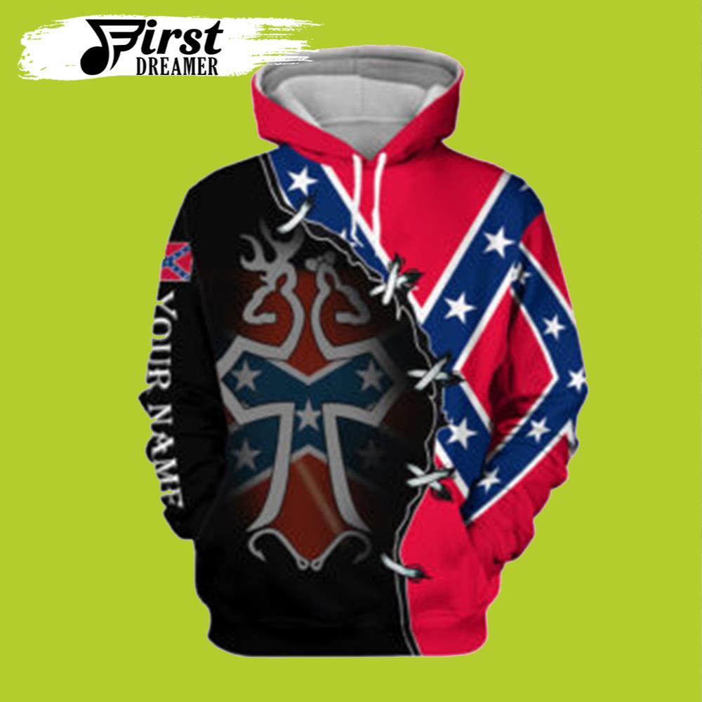 Personalized Name Rebel Flag  Rebel Flag Hoodies