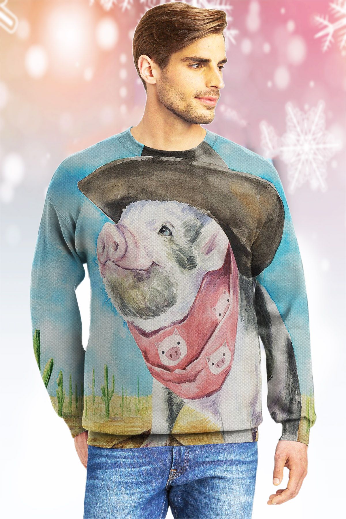 Pig KVH Ugly Christmas Sweater|Crewneck Sweatshirts For Men & Women|Merry Christmas- Best Christmas Gifts 2023