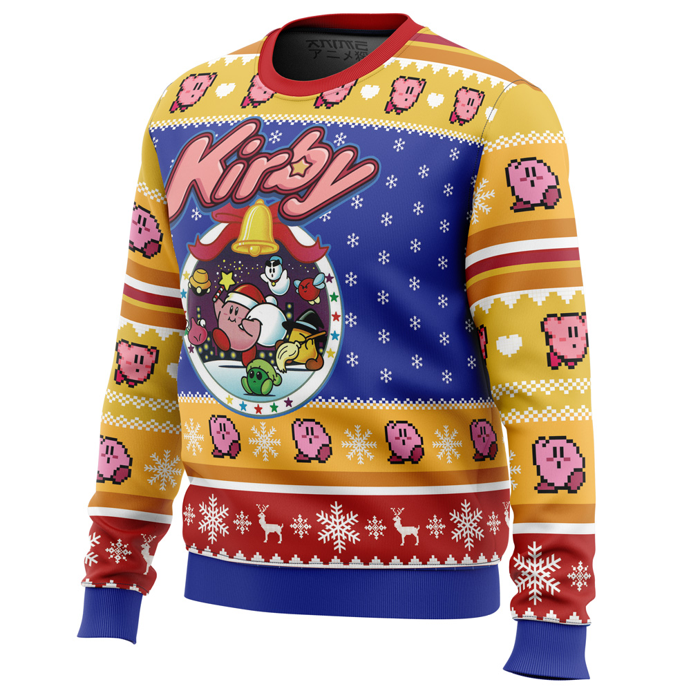 Pink Puff Christmas Kirby Ugly Christmas Sweater- Best Christmas Gifts 2023