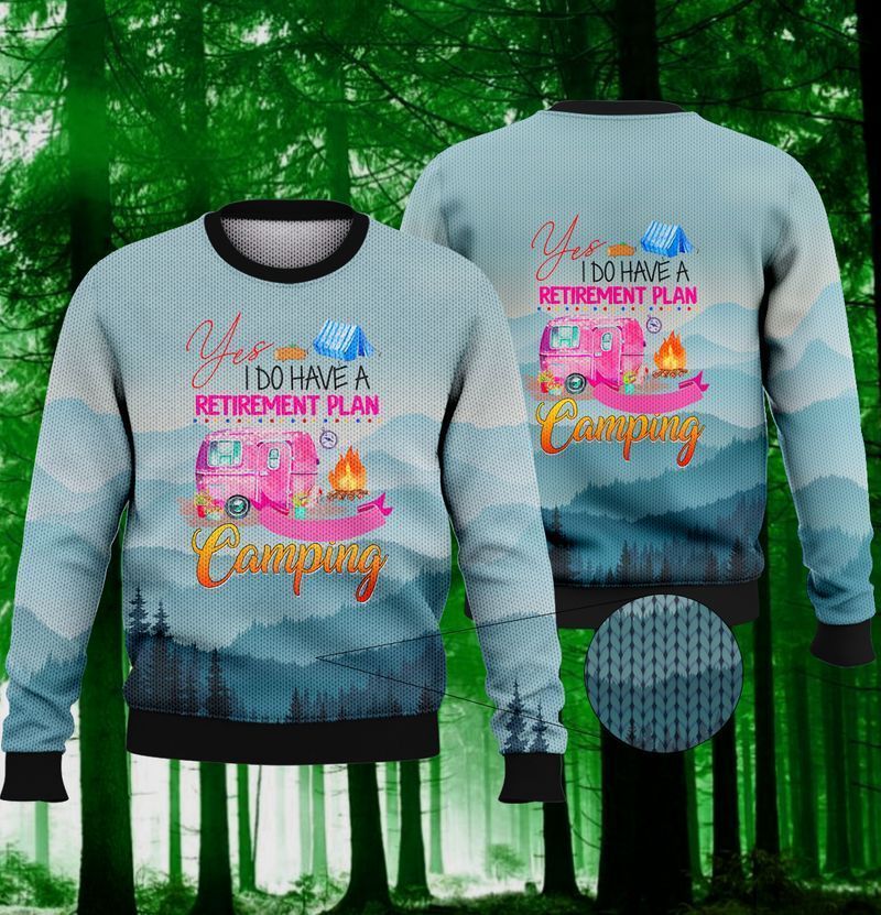 Plan Camping Mountainous Ugly Christmas Sweater- Best Christmas Gifts 2023