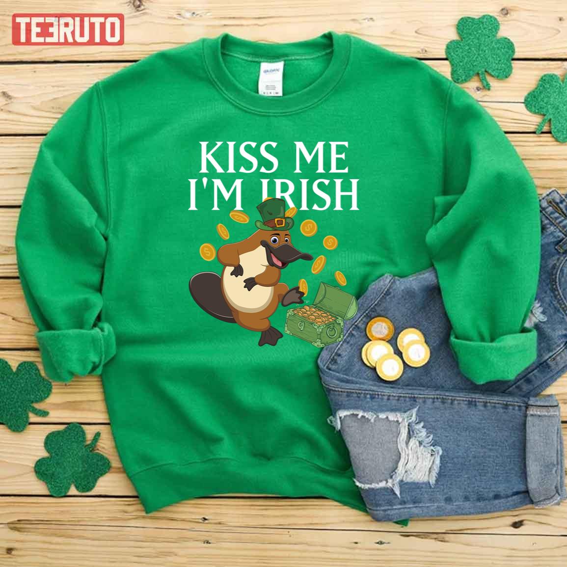 Platypus St. Patrick’s Day Kiss Me I’m Irish Unisex T-Shirt