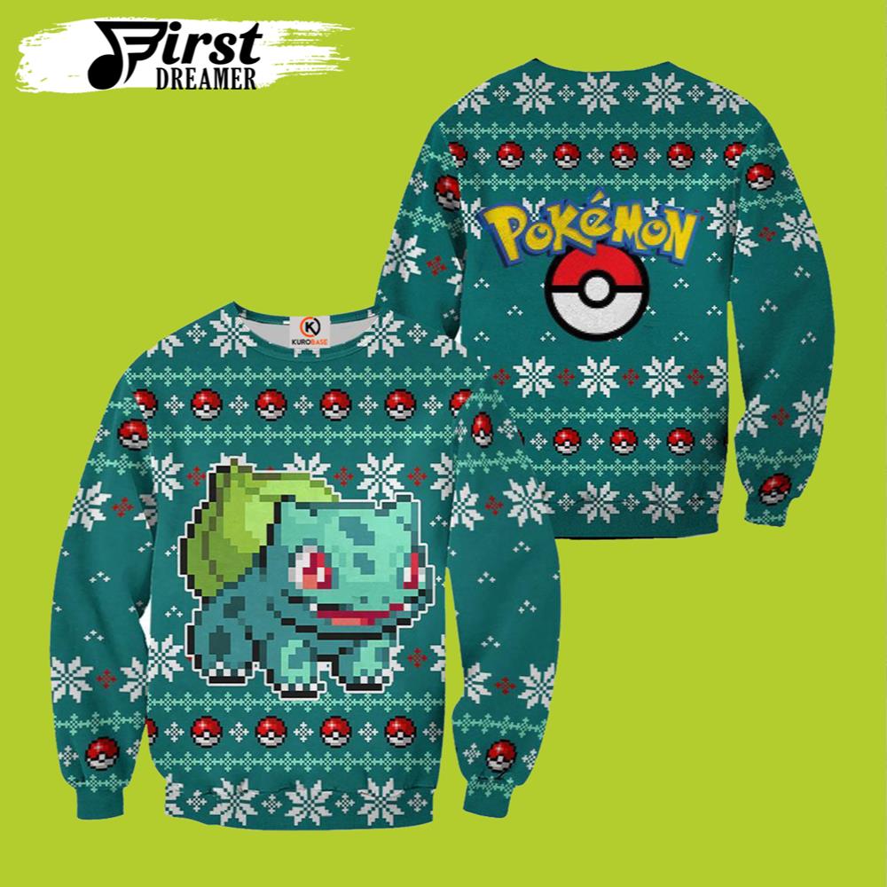 Pokemon Bulbasaur Pokemon Ugly Christmas Sweater Merry Xmas Funny Gift – The First Dreamer Store- Best Christmas Gifts 2023