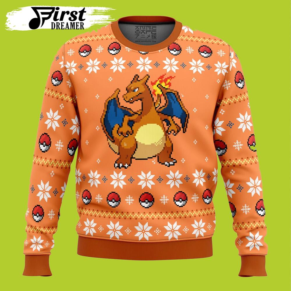 Pokemon Christmas Blaze Charizard Anime Ape Pokemon Ugly Christmas Sweater – The First Dreamer Store- Best Christmas Gifts 2023