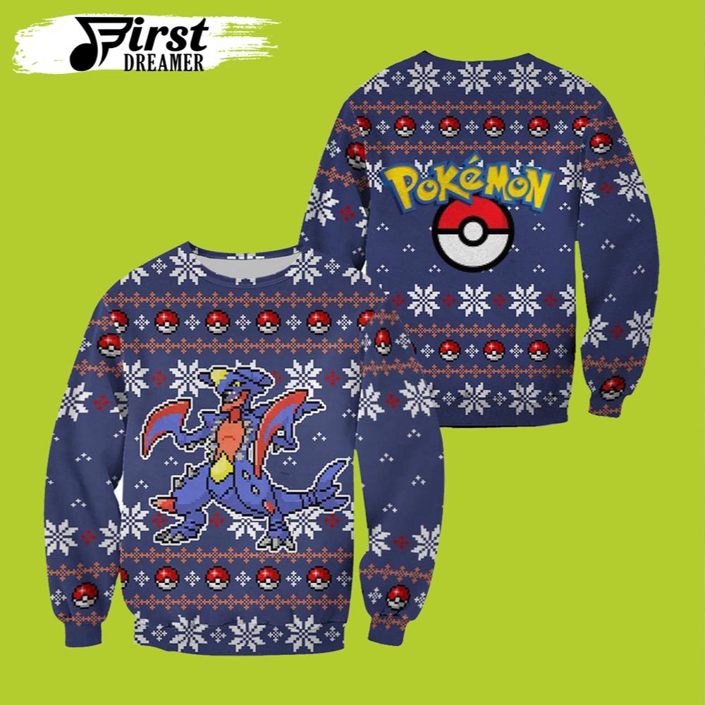 Pokemon Garchomp Pokemon Ugly Christmas Sweater Funny Gift For Xmas – The First Dreamer Store- Best Christmas Gifts 2023