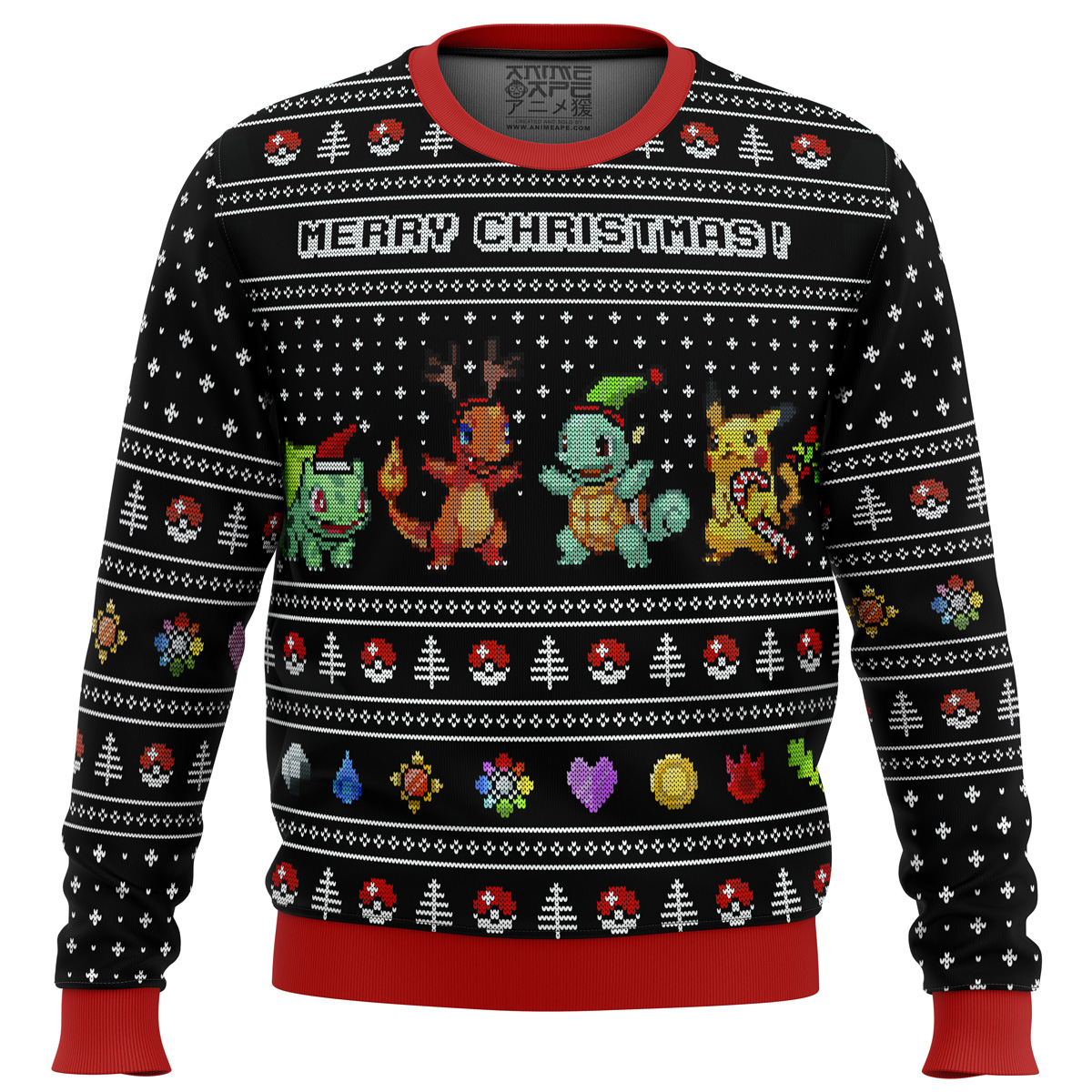 Pokemon Kanto Starters Ugly Christmas Sweater- Best Christmas Gifts 2023