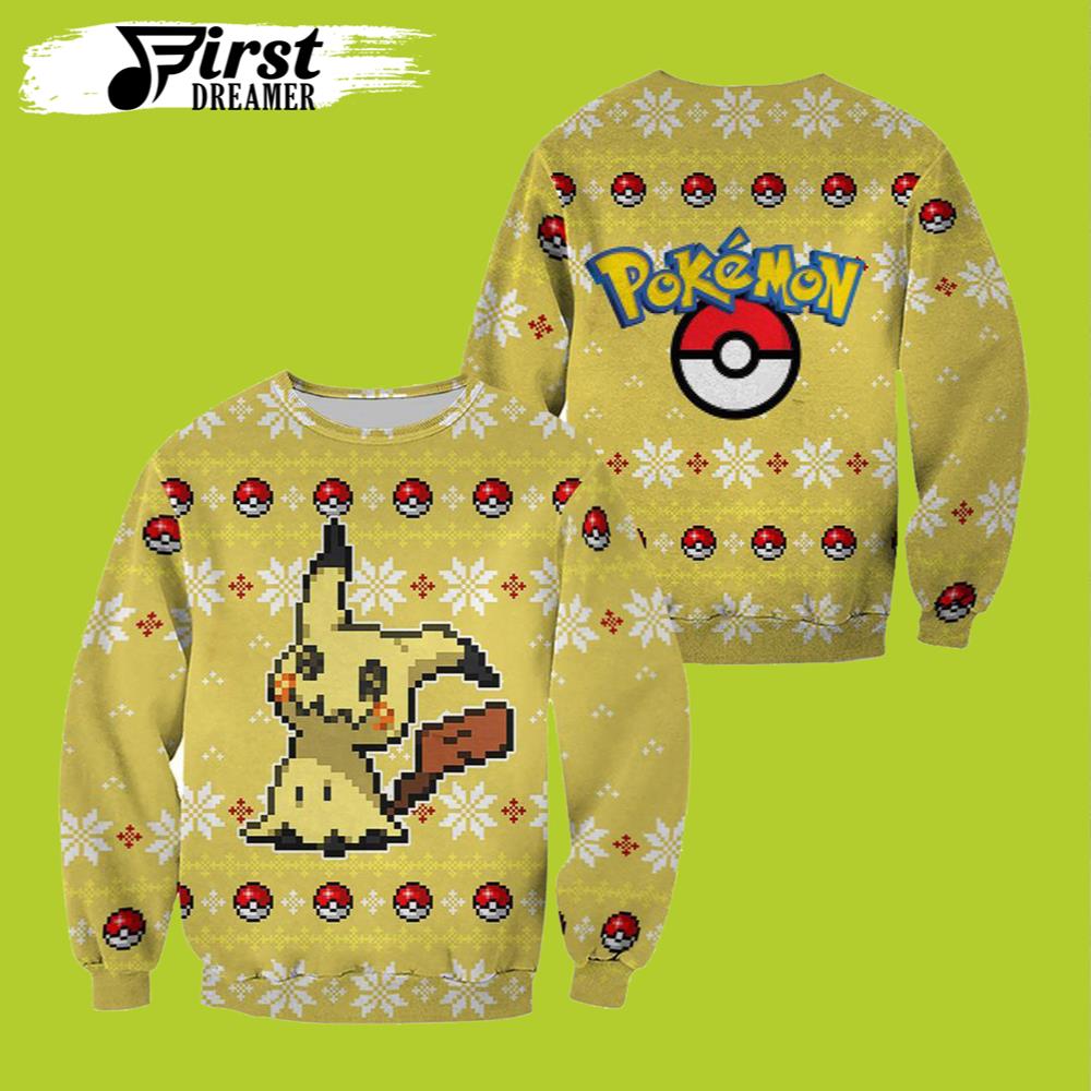 Pokemon Mimikyu Merry Christmas Pokemon Ugly Christmas Sweater – The First Dreamer Store- Best Christmas Gifts 2023