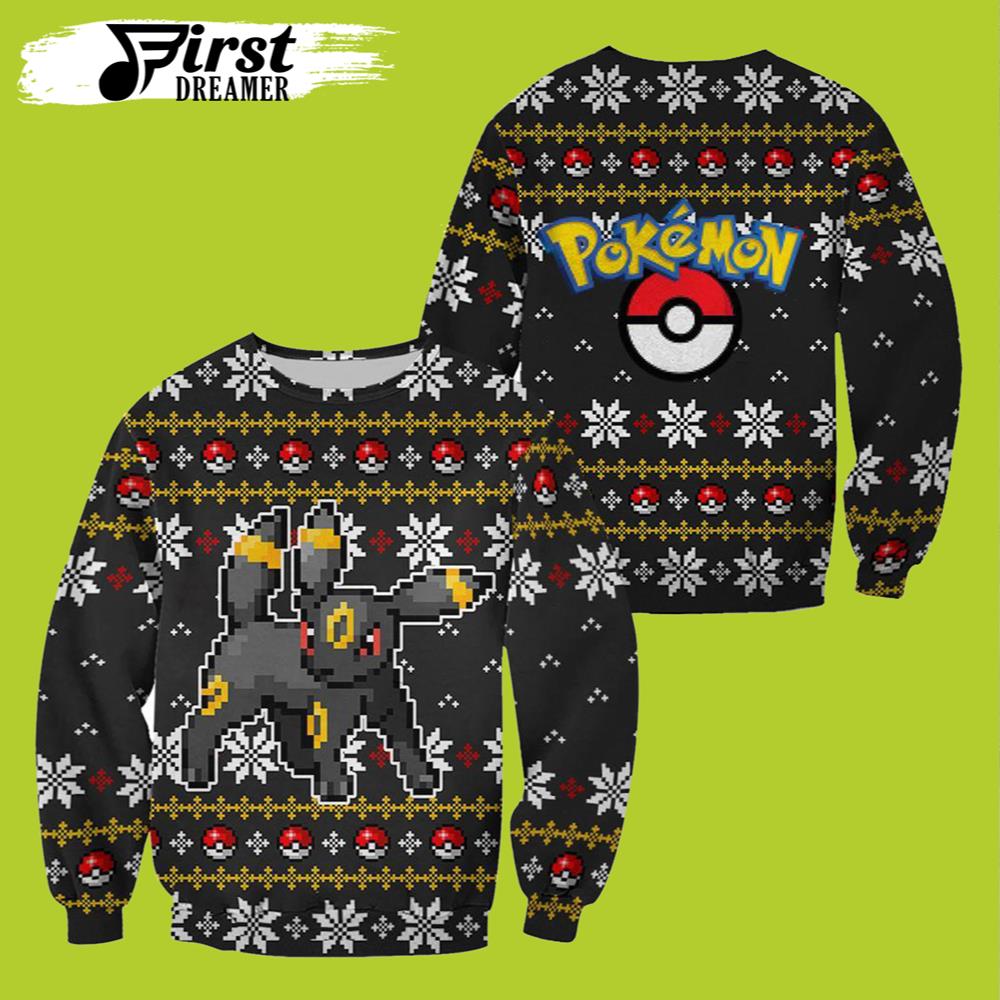 Pokemon Umbreon Pokemon Ugly Christmas Sweater Funny Gift – The First Dreamer Store- Best Christmas Gifts 2023