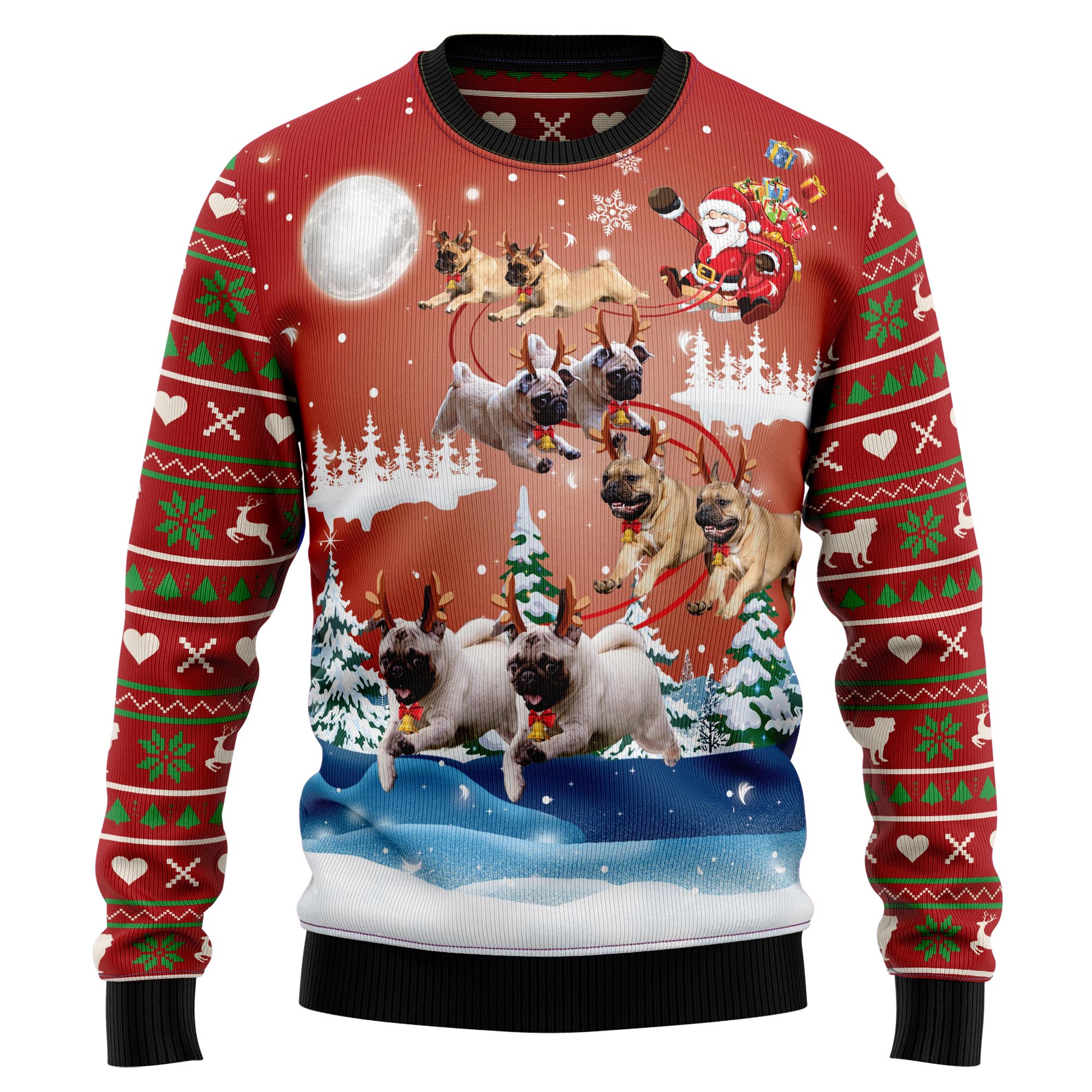 Pug Reindeer TG51014 Ugly Christmas Sweater- Best Christmas Gifts 2023