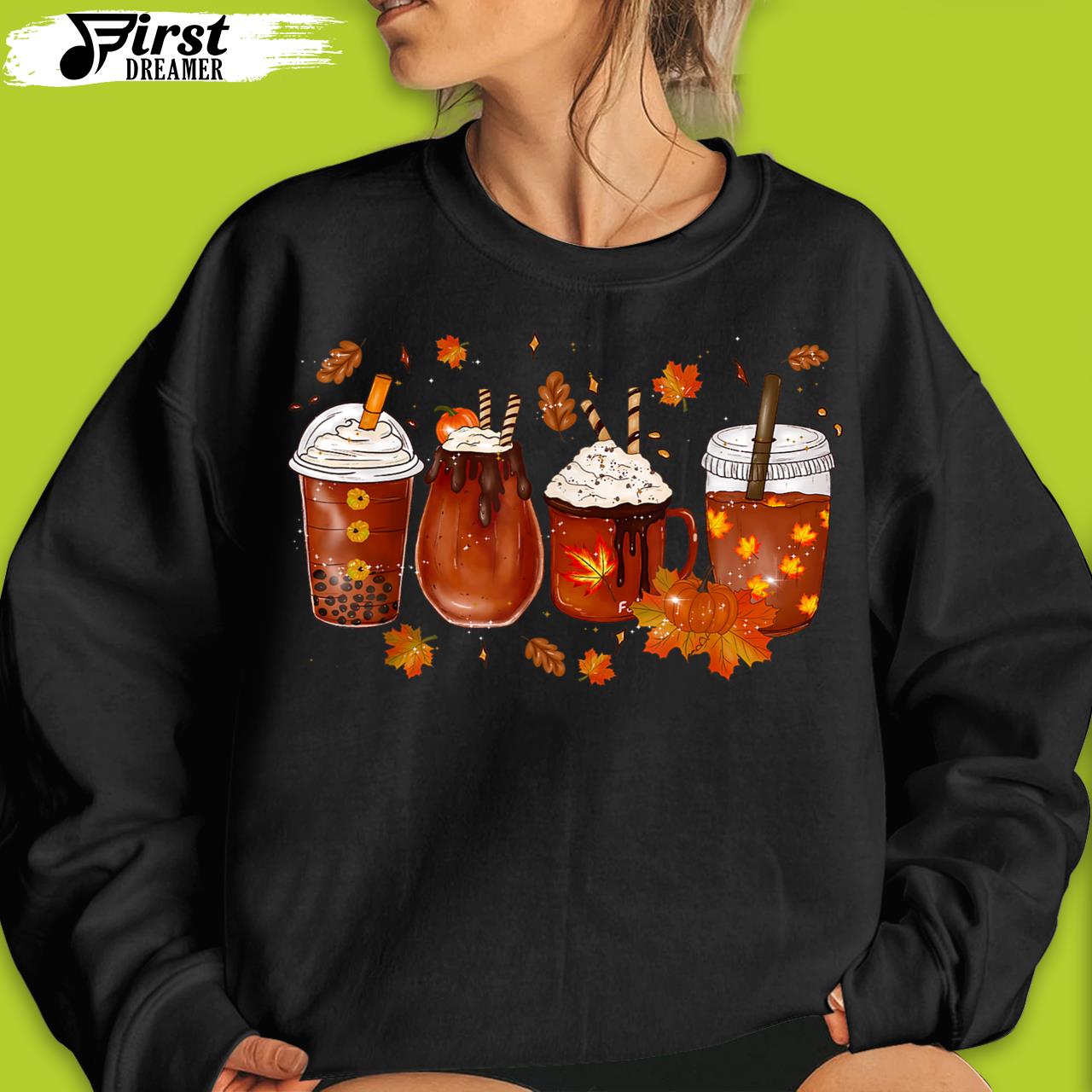 Pumpkin Spice Coffee Latte Fall Autumn Season Costume Funny Thanksgiving T-Shirt