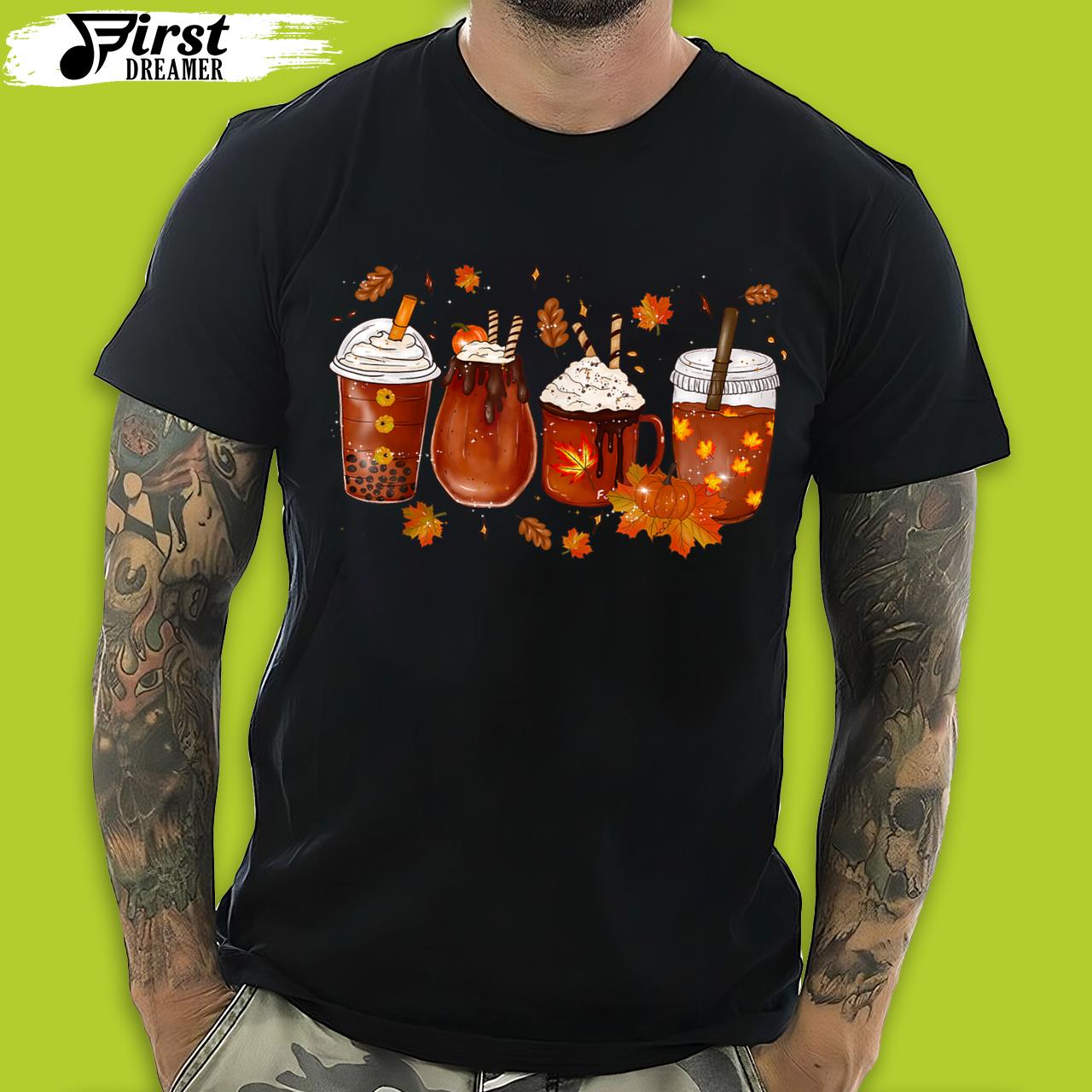 Pumpkin Spice Coffee Latte Fall Autumn Season Costume Funny Thanksgiving T-Shirt