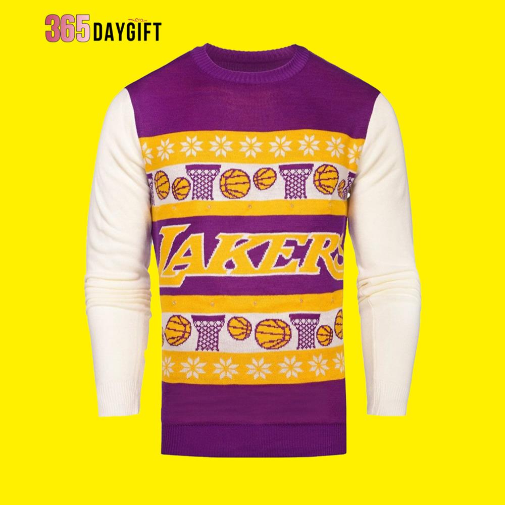 Purple Lakers Ugly Christmas Sweater- Best Christmas Gifts 2023