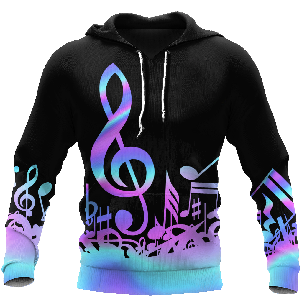 Purple Music Notes 3D Hoodie