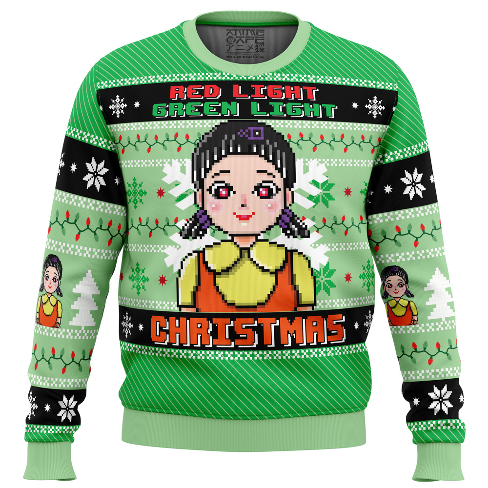 Red & Green Light Squid Game Ugly Christmas Sweater- Best Christmas Gifts 2023