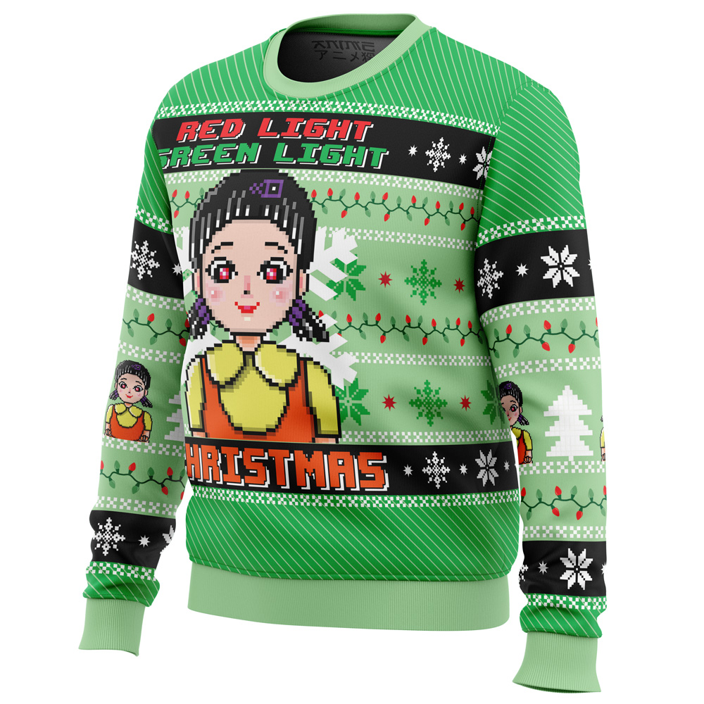 Red & Green Light Squid Game Ugly Christmas Sweater- Best Christmas Gifts 2023