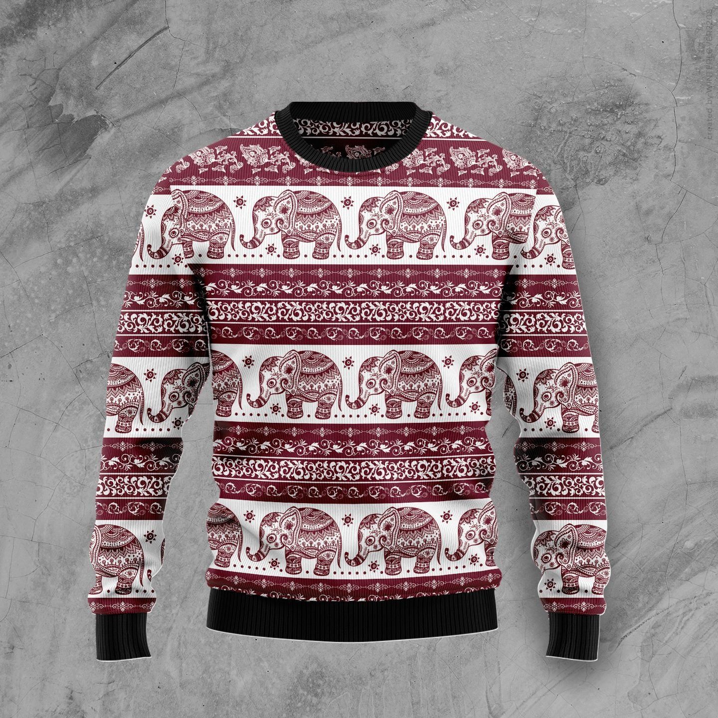 Red Elephant Mandala Ugly Christmas Sweater – Best Christmas Gifts 2023