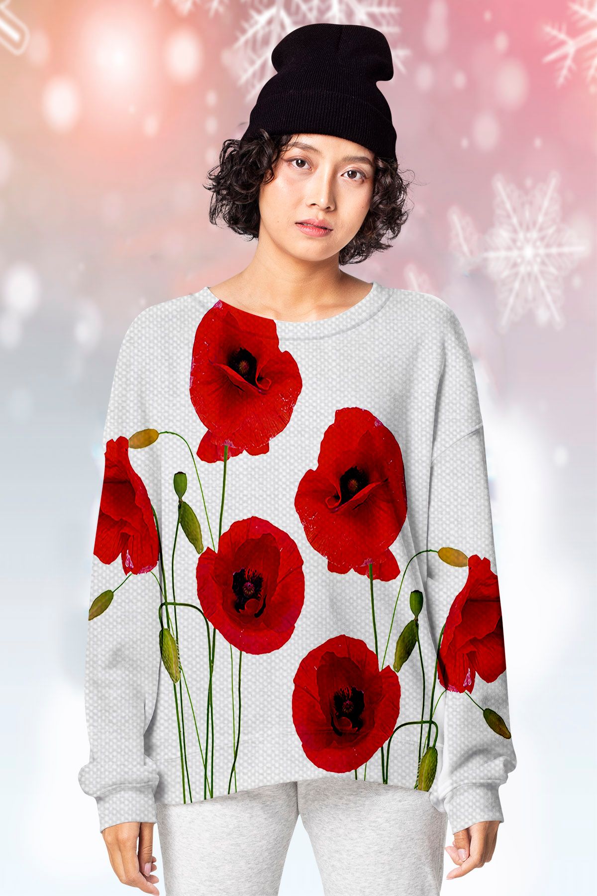 Red Flower  Ugly Christmas Sweater- Best Christmas Gifts 2023