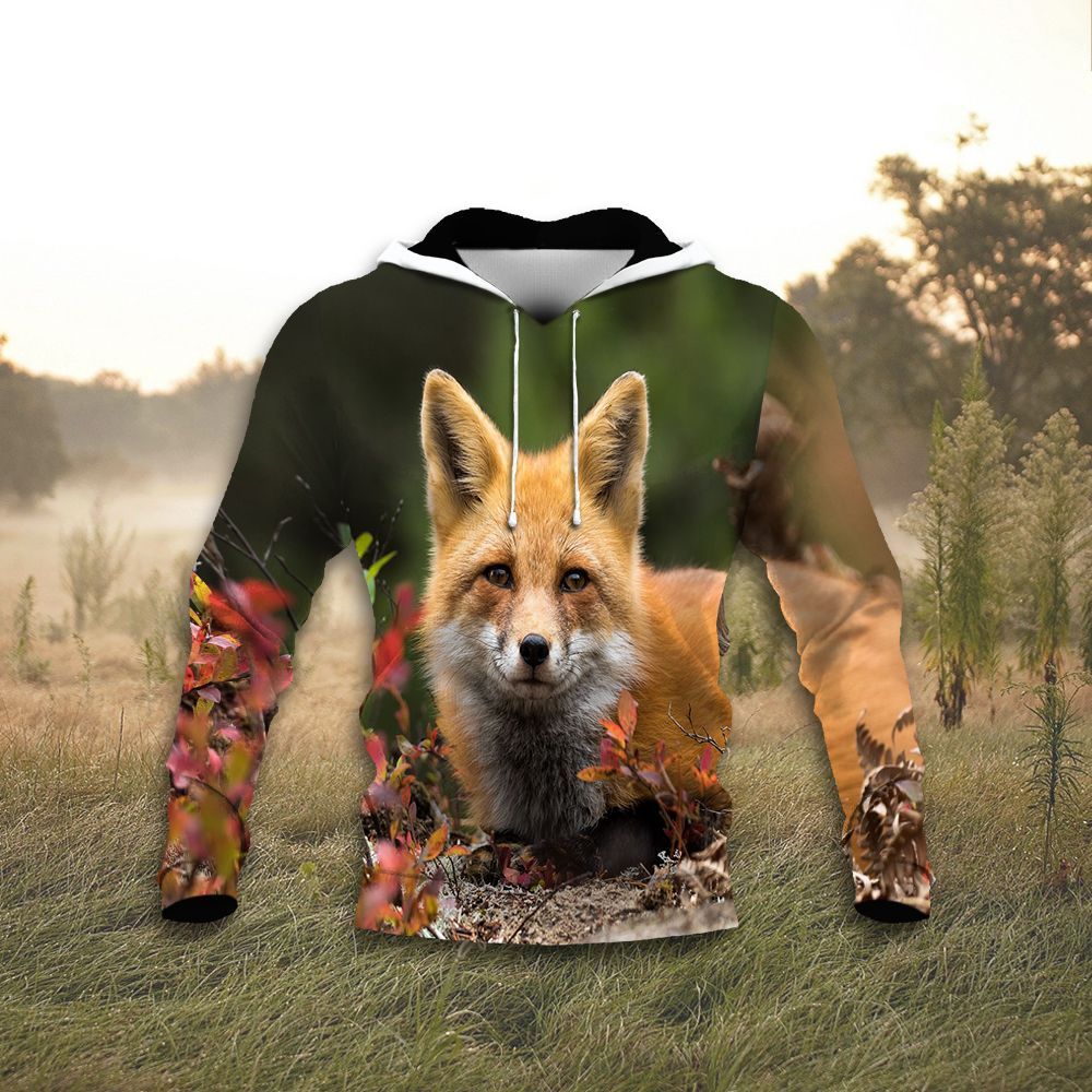 Red Fox Unisex 3D Hoodie