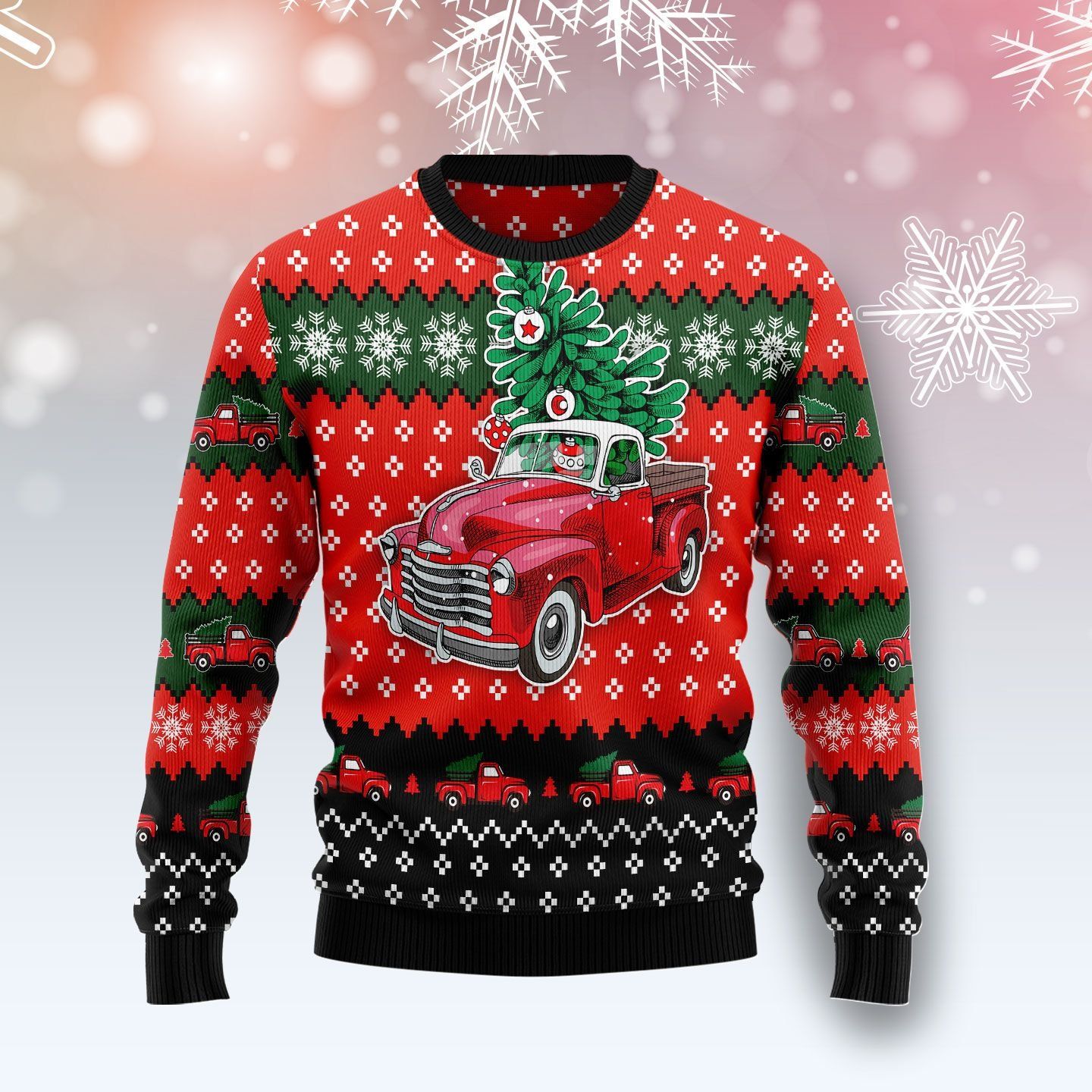 Red Truck Christmas  Ugly Christmas Sweater – Best Christmas Gifts 2023