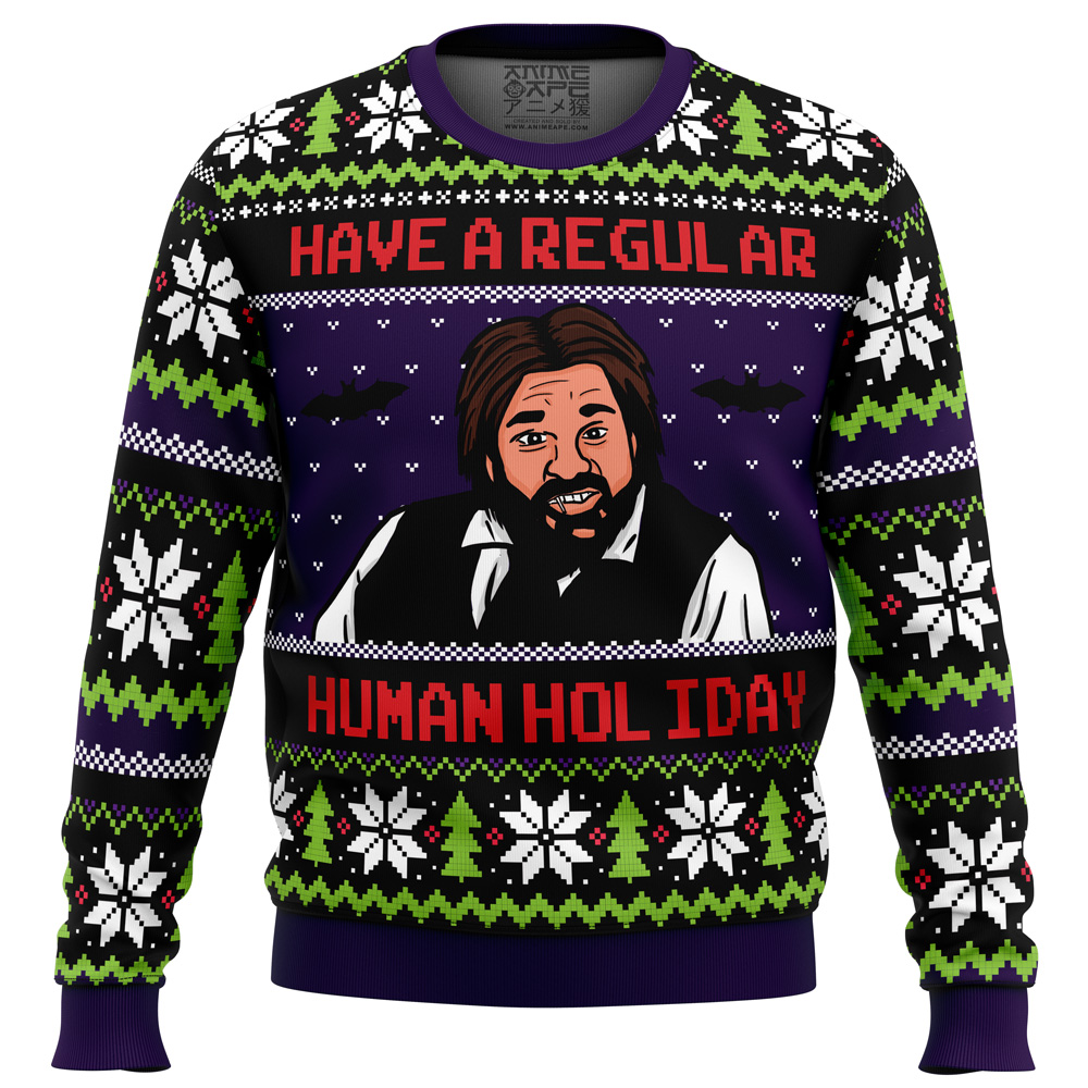 Regular Human Holiday What We Do In The Shadows Ugly Christmas Sweater- Best Christmas Gifts 2023