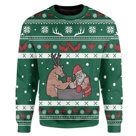 Reindeer And Santa Ugly Christmas Sweater – Best Christmas Gifts 2023