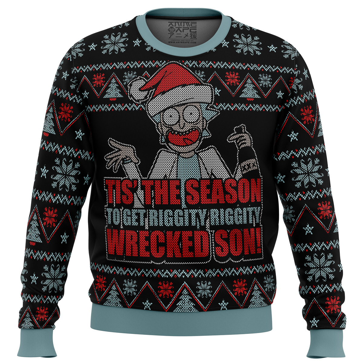 Rick and Morty Tis The Season Ugly Christmas Sweater- Best Christmas Gifts 2023