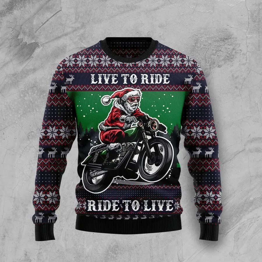 Riding Motor Ugly Christmas Sweater- Best Christmas Gifts 2023