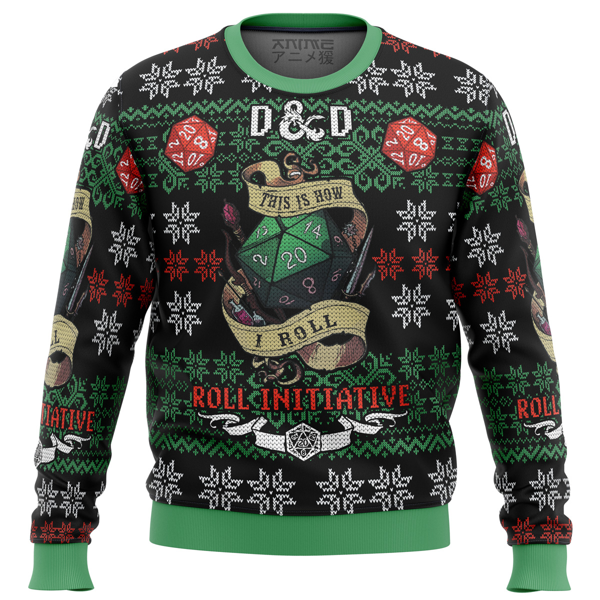 Roll Initiative Dungeons & Dragons Ugly Christmas Sweater- Best Christmas Gifts 2023