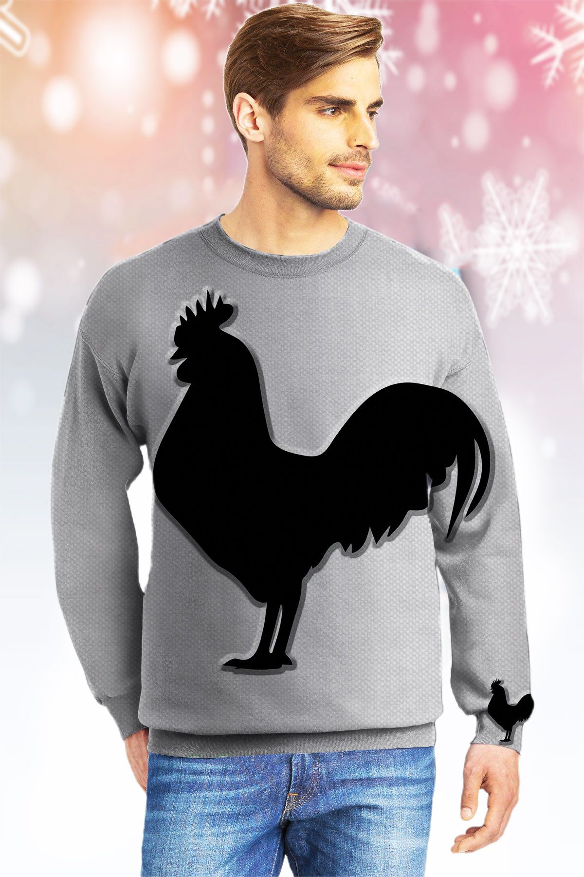 Rooster Diamond Corner KVH Ugly Christmas Sweater|Crewneck Sweatshirts For Men & Women|Merry Christmas- Best Christmas Gifts 2023