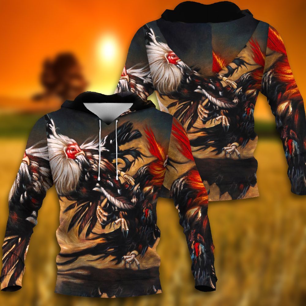 Rooster Print 3D Hoodie