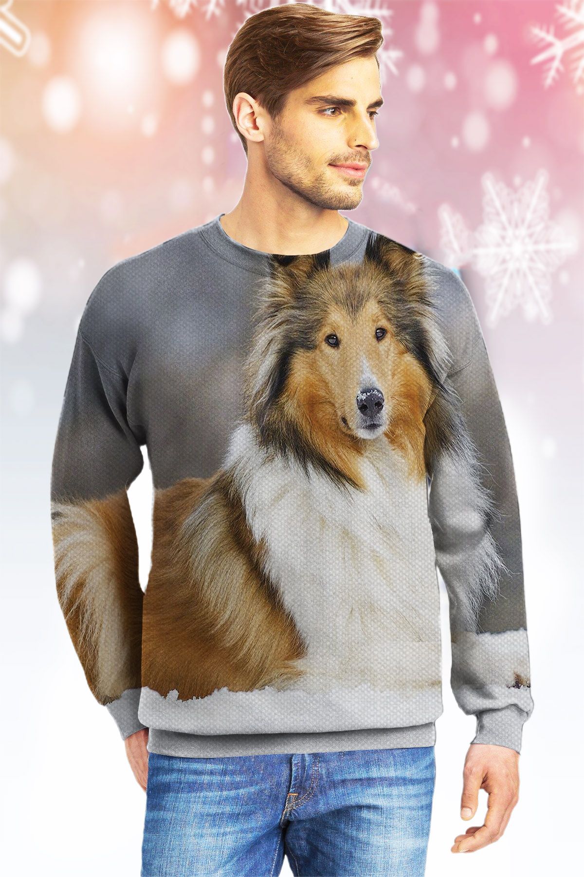 Rough Collie KVH Ugly Christmas Sweater- Best Christmas Gifts 2023