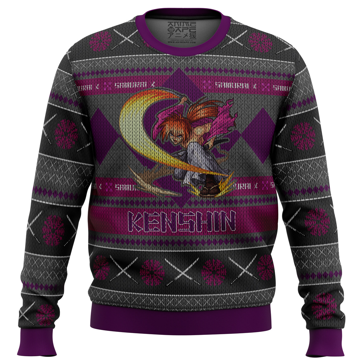 Rurouni Keshin Battousai Samurai X Ugly Christmas Sweater- Best Christmas Gifts 2023