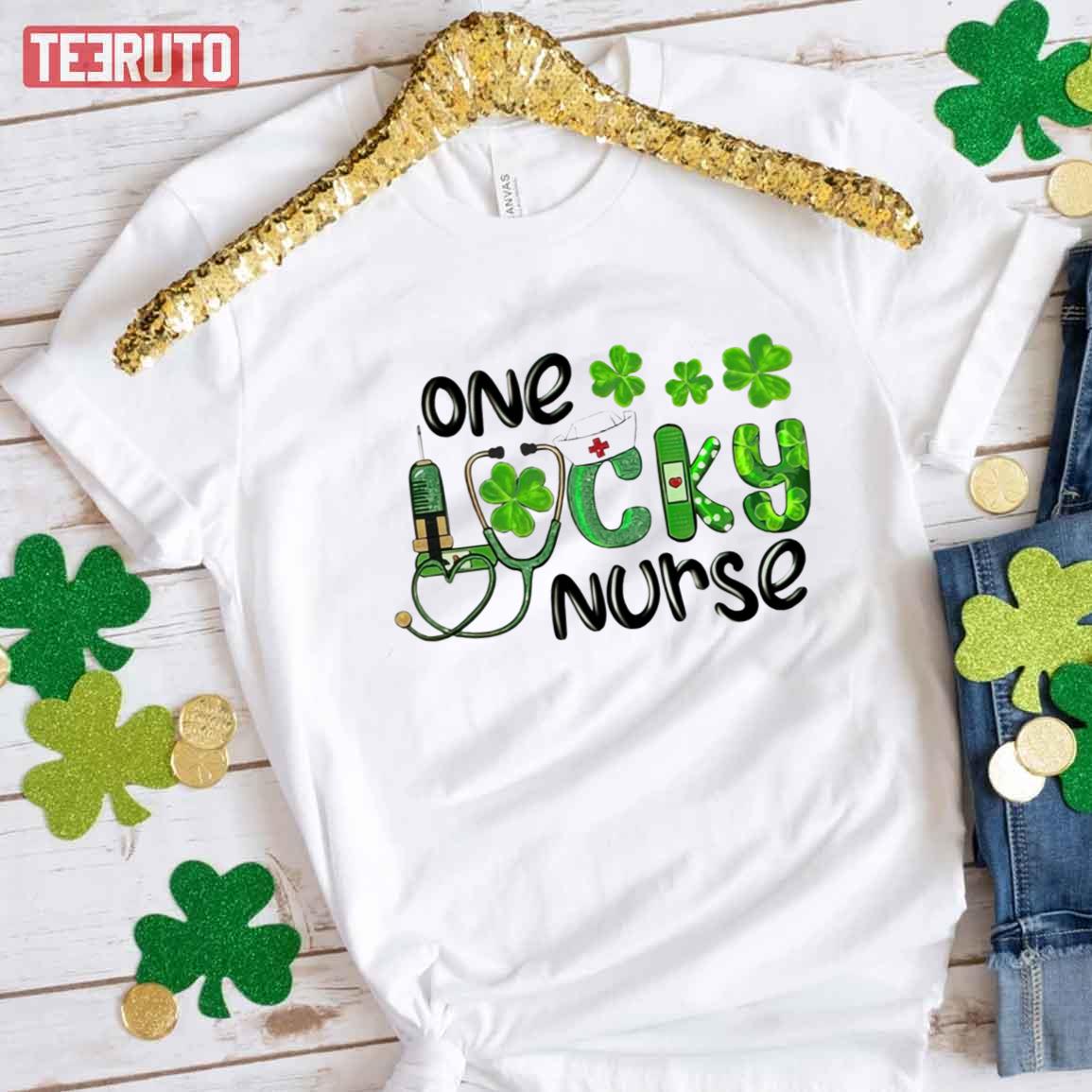 Saint Patricks One Lucky Nurse Shamrock Unisex T-Shirt