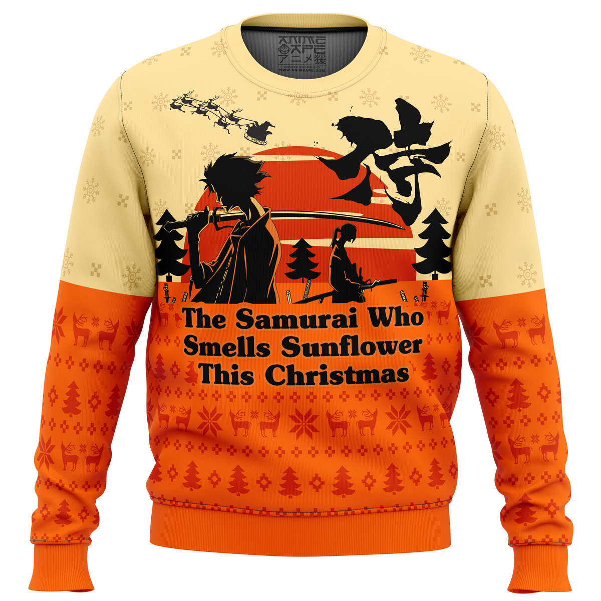 Samurai Champloo The Samurai Who Smells Sunflower This Christmas Ugly Christmas Sweater- Best Christmas Gifts 2023