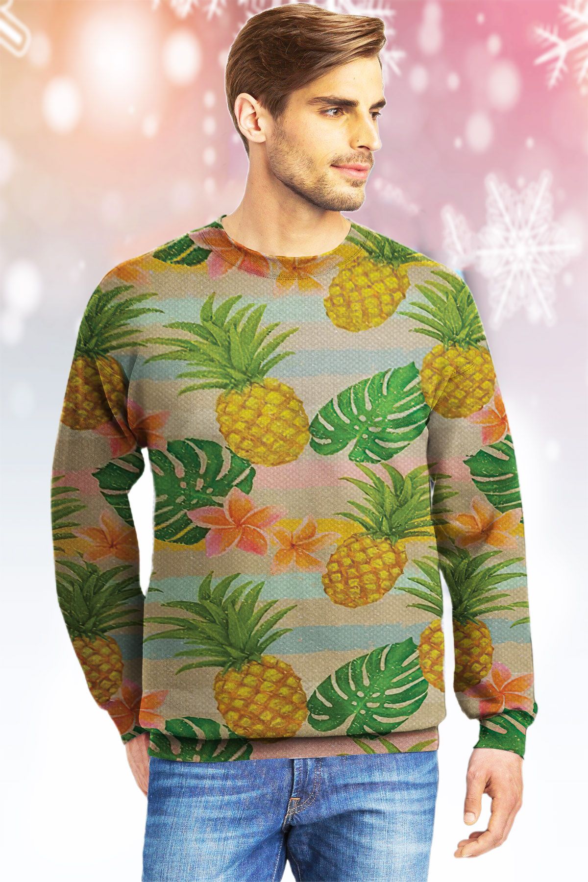 Sand Beach Pineapple  Ugly Christmas Sweater- Best Christmas Gifts 2023