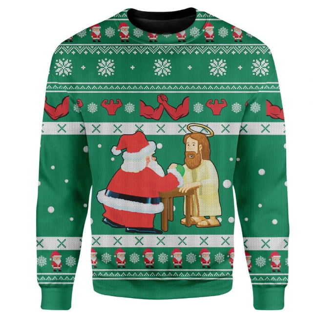 Santa And Jesus Ugly Christmas Sweater – Best Christmas Gifts 2023