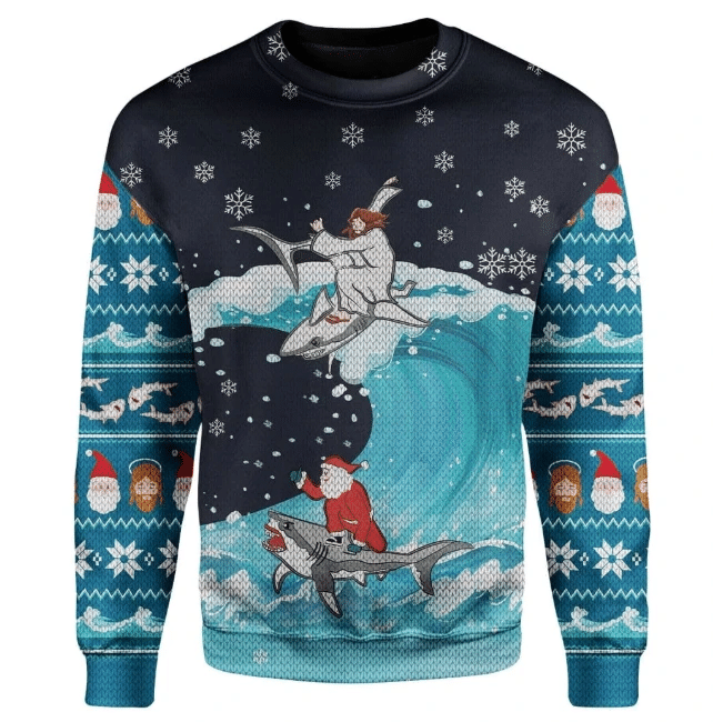 Santa And Jesus Ugly Christmas Sweater – Best Christmas Gifts 2023