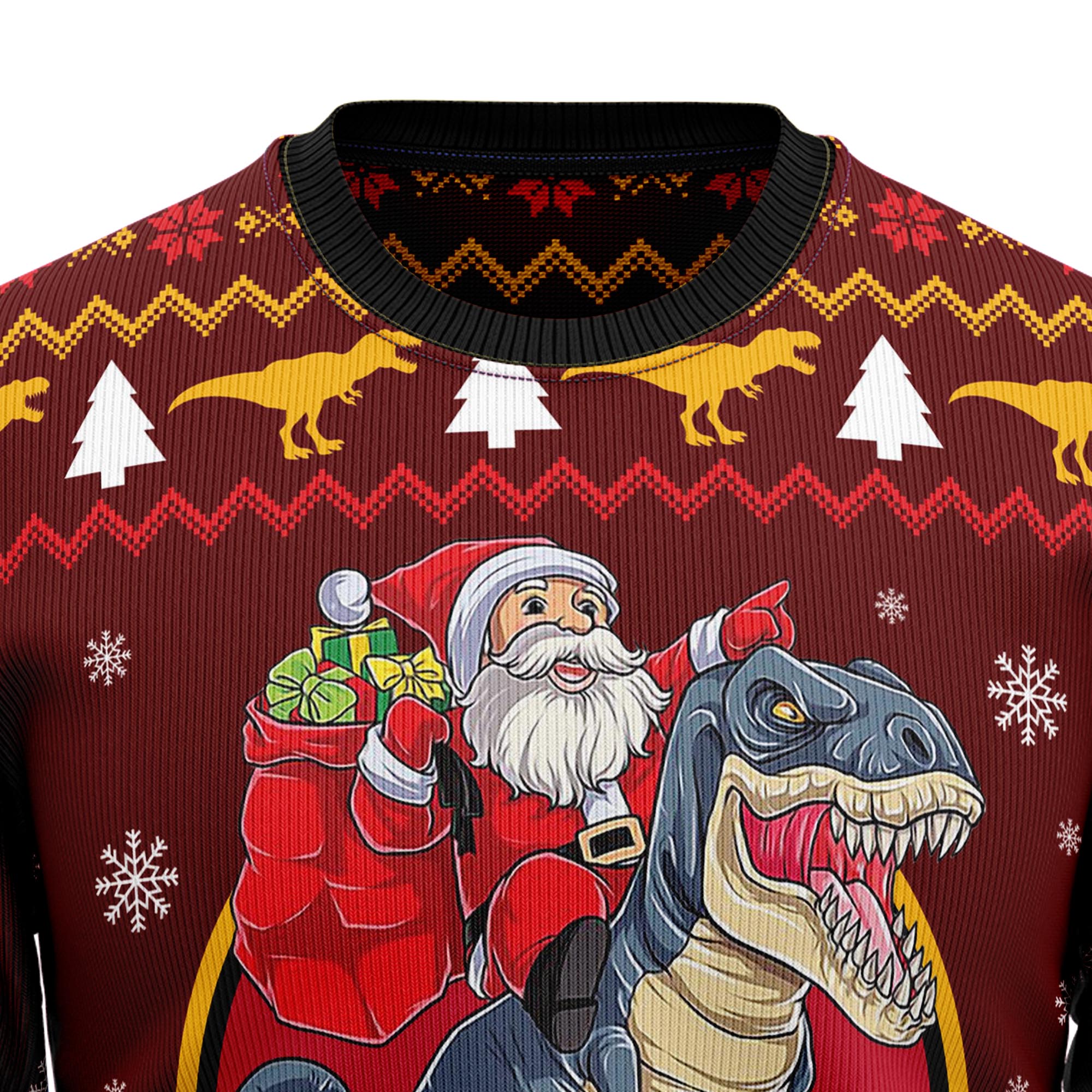 Santa and T-rex D3009 Ugly Christmas Sweater- Best Christmas Gifts 2023