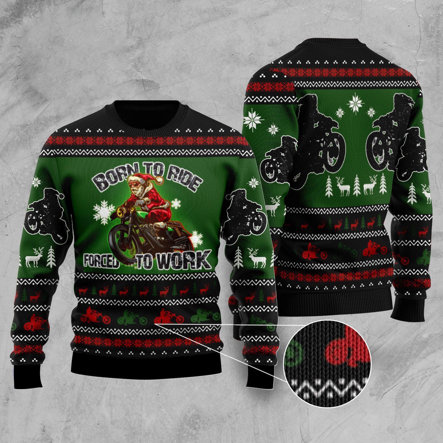 Santa Born To Ride Ugly Christmas Sweater- Best Christmas Gifts 2023