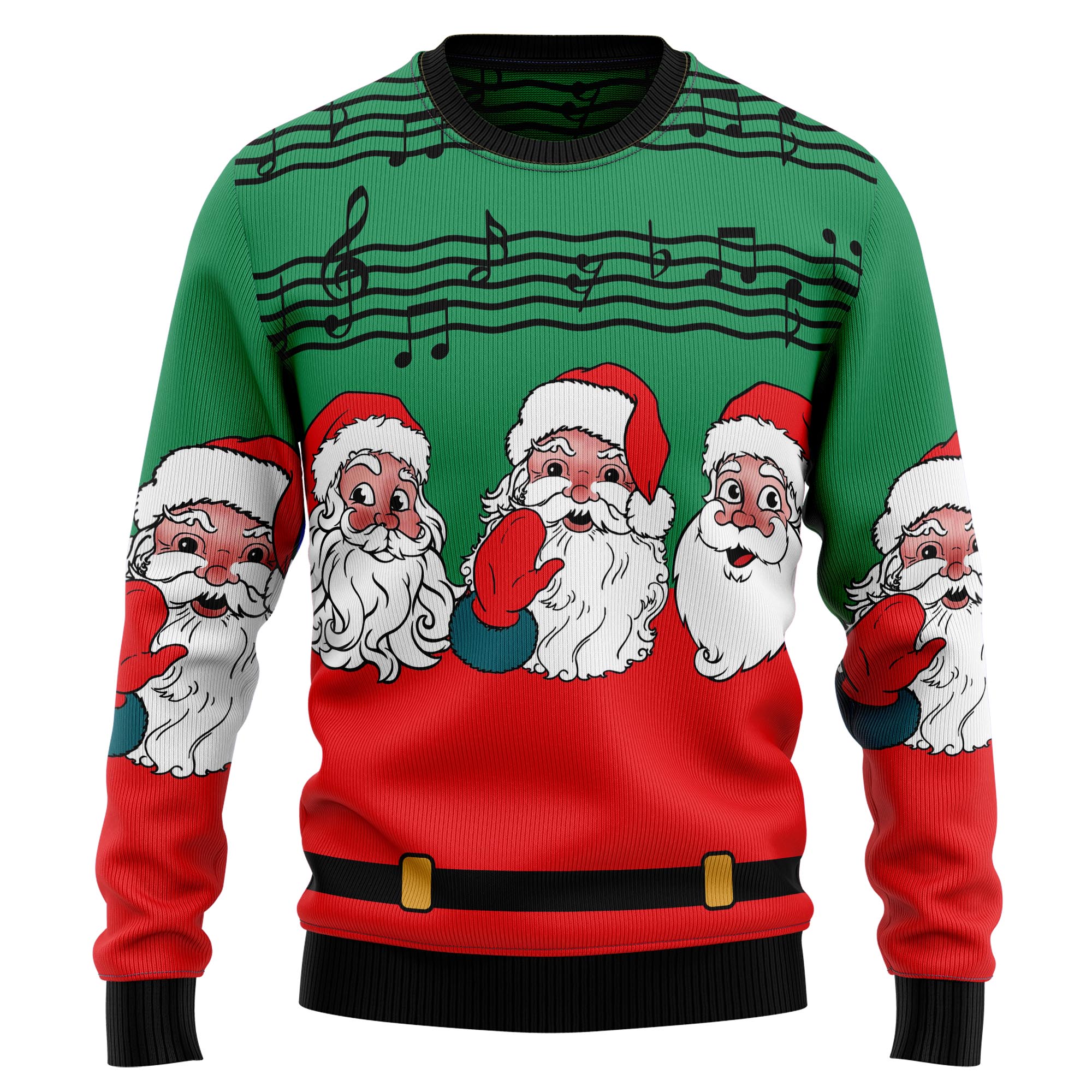 Santa Claus and Music Notes HZ101518 Ugly Christmas Sweater- Best Christmas Gifts 2023