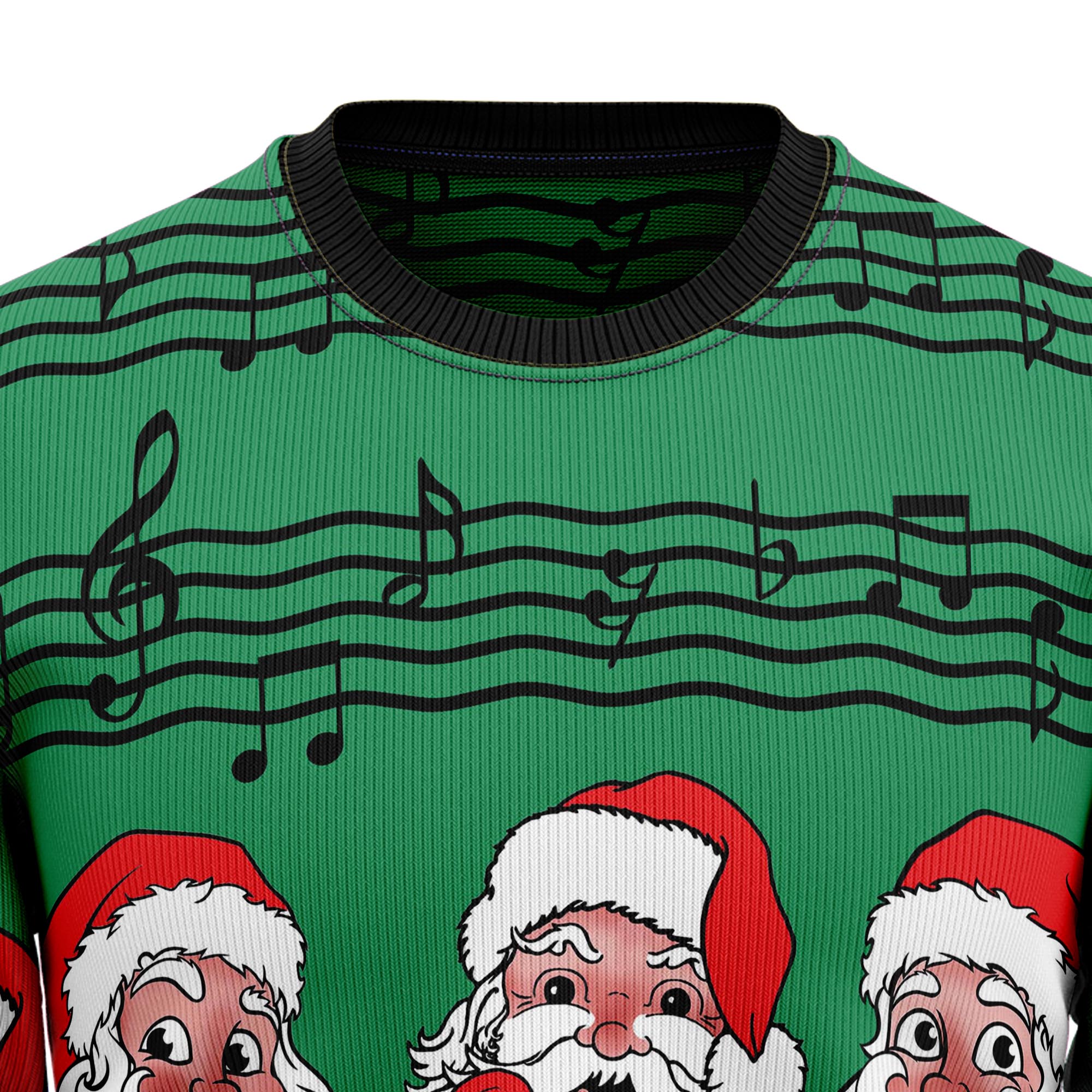 Santa Claus and Music Notes HZ101518 Ugly Christmas Sweater- Best Christmas Gifts 2023