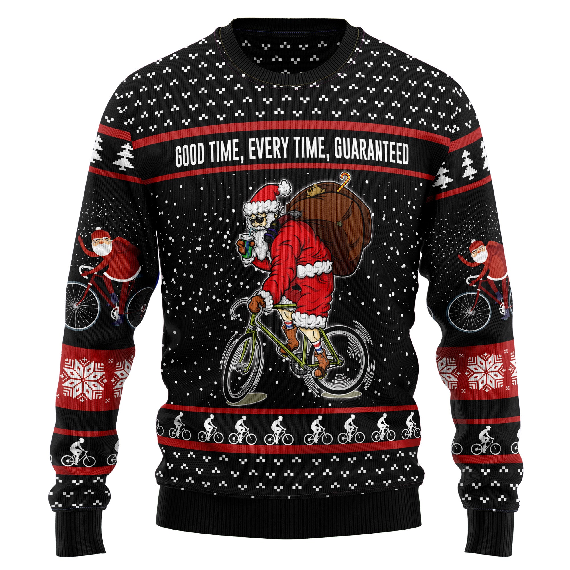 Santa Claus Love Biking TG51022 Ugly Christmas Sweater- Best Christmas Gifts 2023