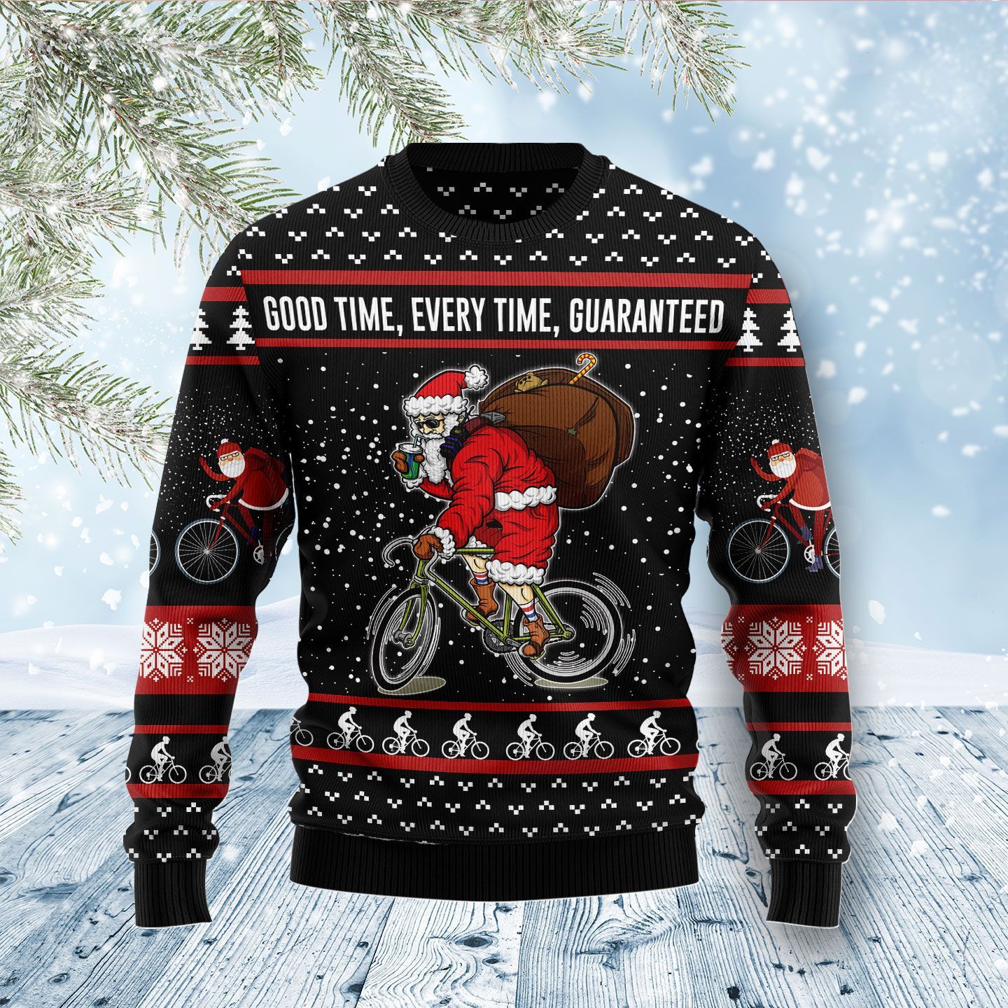 Santa Claus Love Biking Ugly Christmas Sweater – Best Christmas Gifts 2023