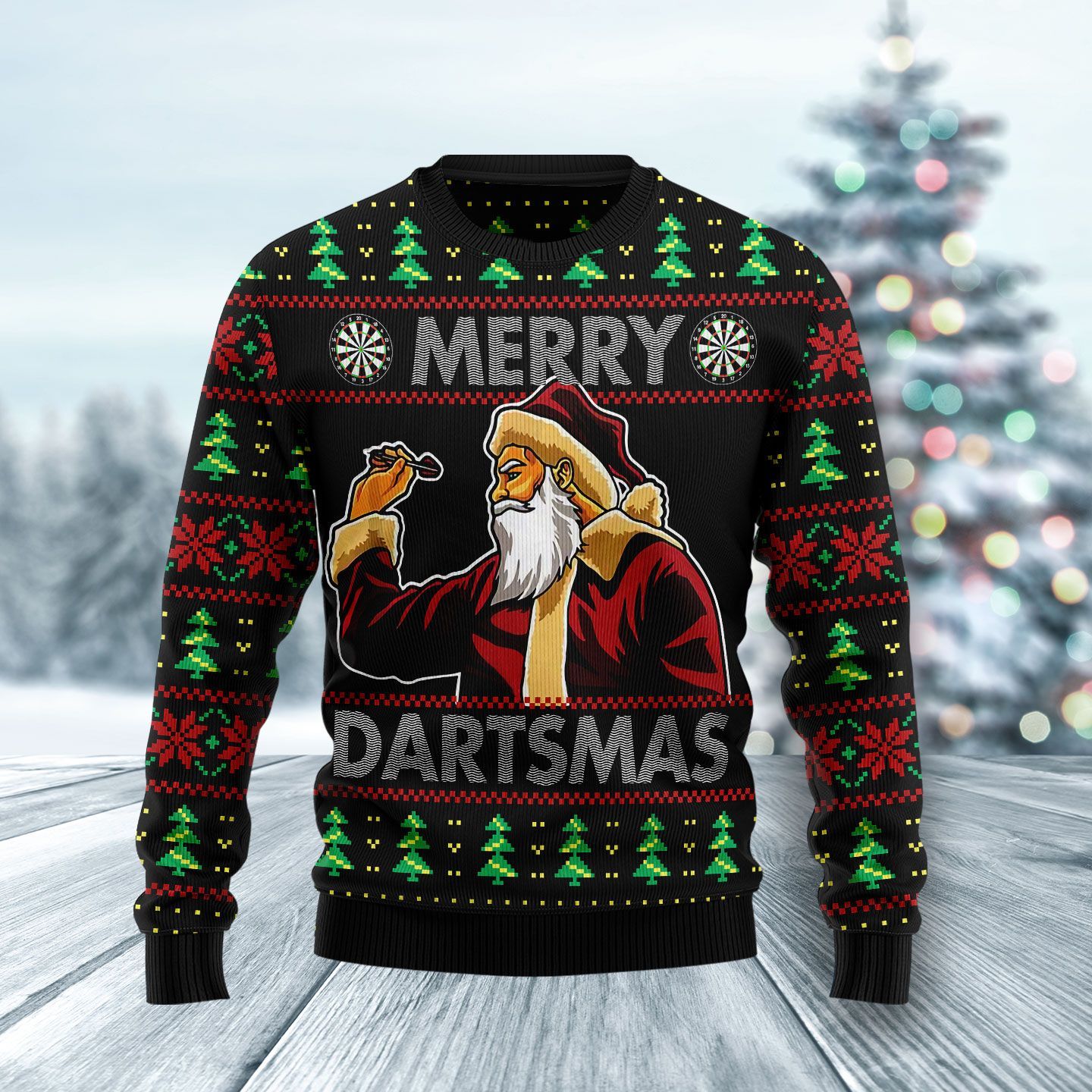 Santa Claus Merry Dartsmas Ugly Christmas Sweater – Best Christmas Gifts 2023