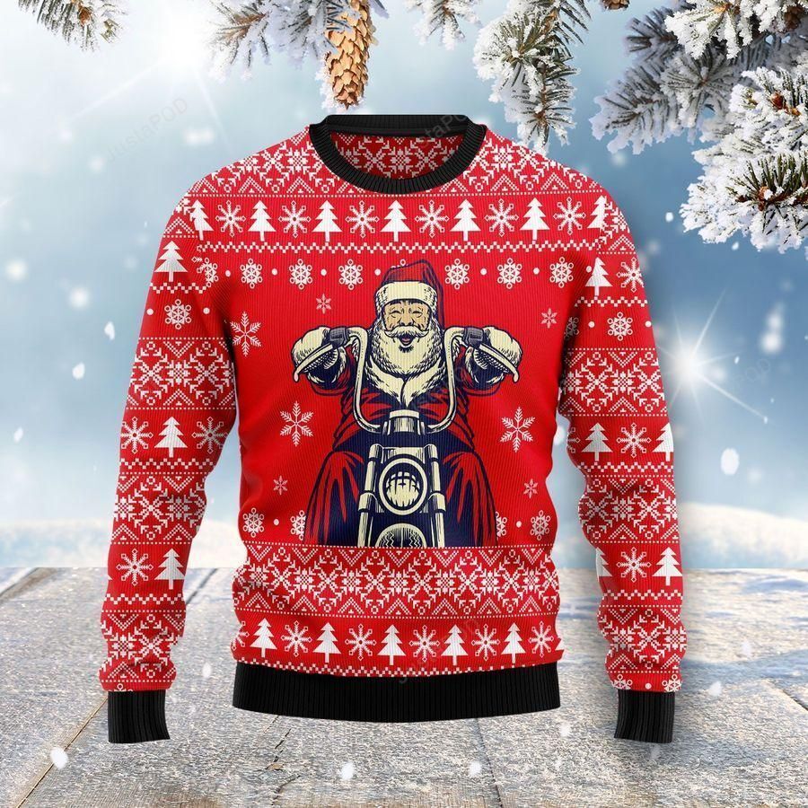 Santa Claus Ride A Motorcycle Ugly Sweater, Santa Claus Ride A Motorcycle Christmas Sweater, Funny Santa Claus Gift, Santa Claus Shirt- Best Christmas Gifts 2023