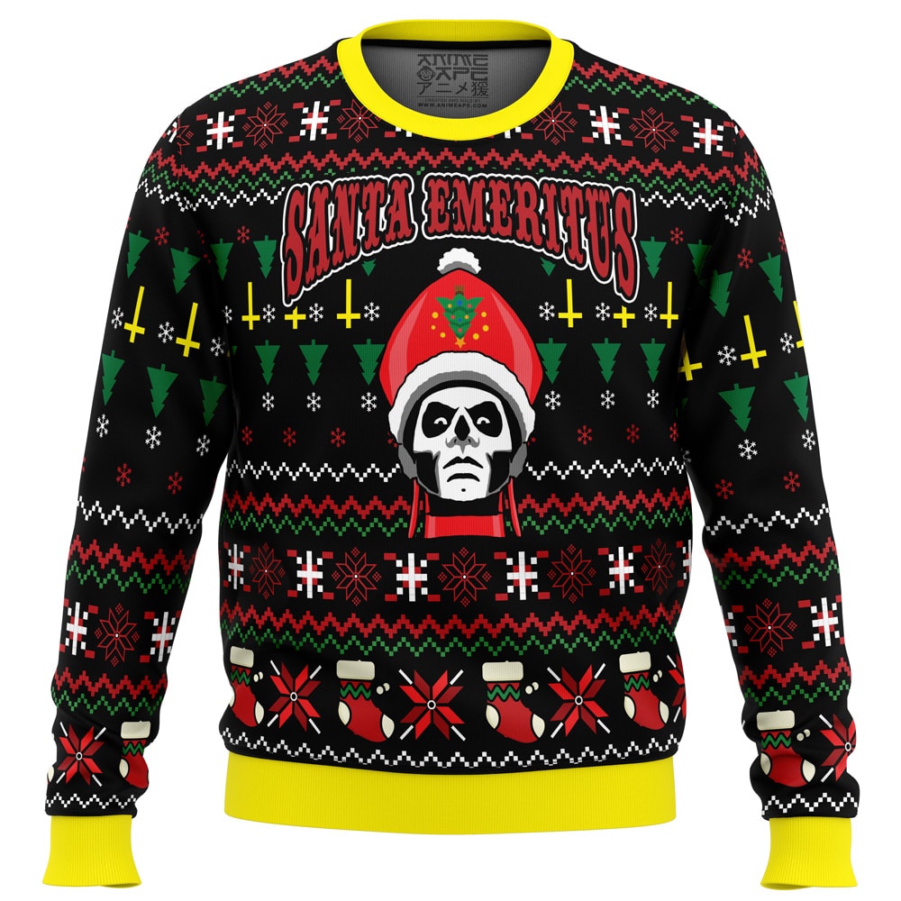 Santa Emeritus Papa Emeritus Ugly Christmas Sweater- Best Christmas Gifts 2023