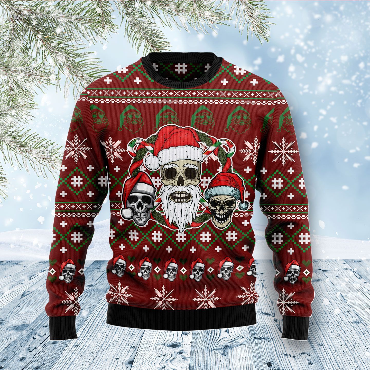 Santa Skull  Ugly Christmas Sweater – Best Christmas Gifts 2023