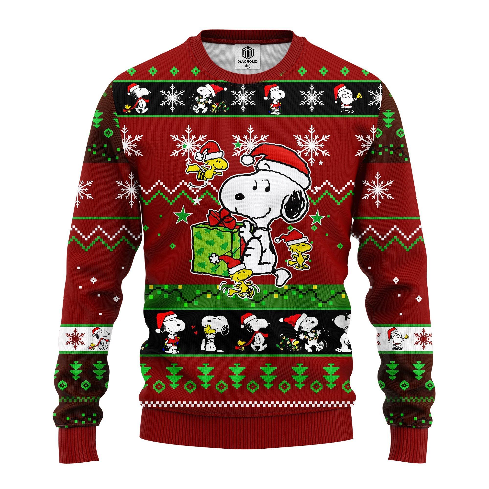 Santa Snoopy Merry Xmas Gift, The Peanuts Ugly Christmas Sweater- Best Christmas Gifts 2023