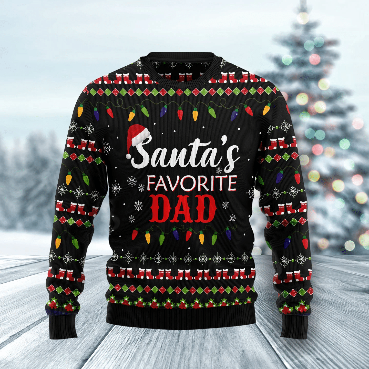 Santas Favorite Dad Christmas Ugly Christmas Sweater- Best Christmas Gifts 2023