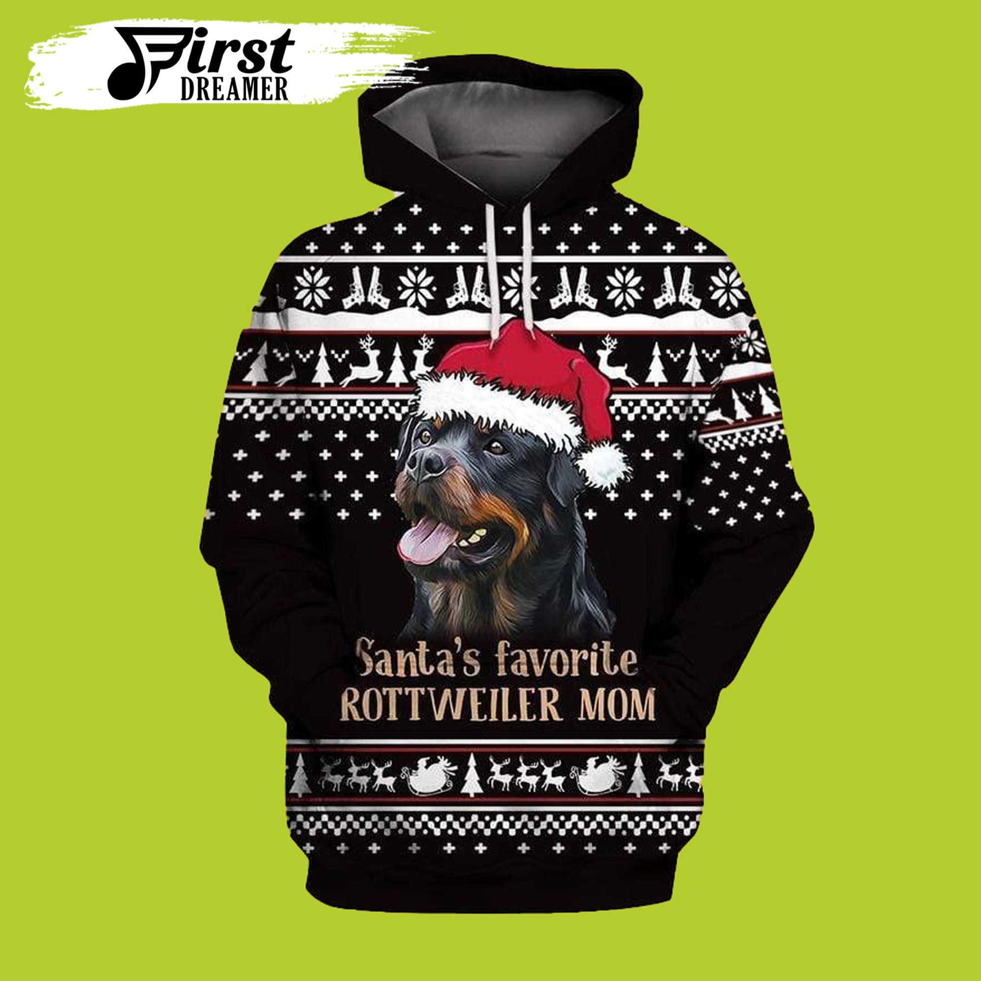 Santa’s Favorite Rottweiler Dog Mom Dog Christmas