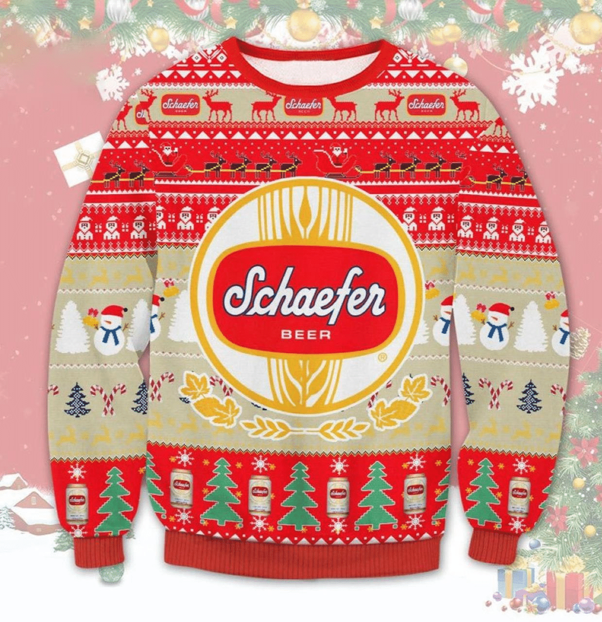 Schaefer Beer Ugly Sweater Gifts, Schaefer Beer Gift Fan Ugly Sweater- Best Christmas Gifts 2023